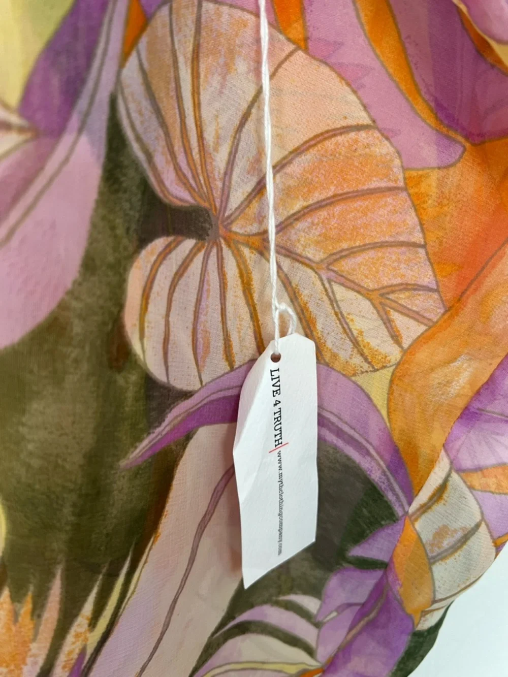 NWT‎ Live4Truth Palm Leaf Colorful Sheer Cover-Up Beach Tropical Resort 2X - Picture 3 of 5